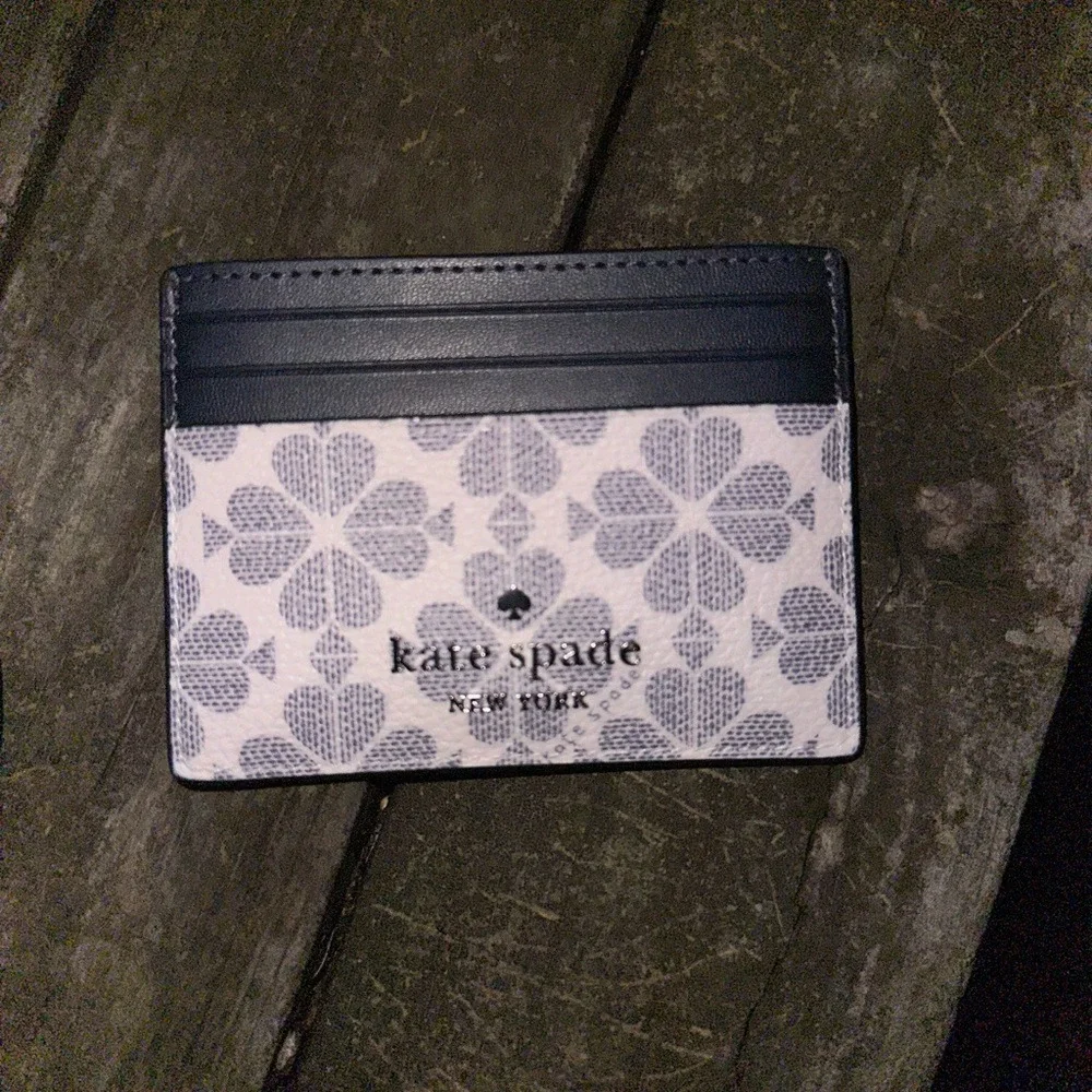 Kate Spade‎ Spade Flower Monogram Satchel Crossbody Bag and Card Holder Set Blue